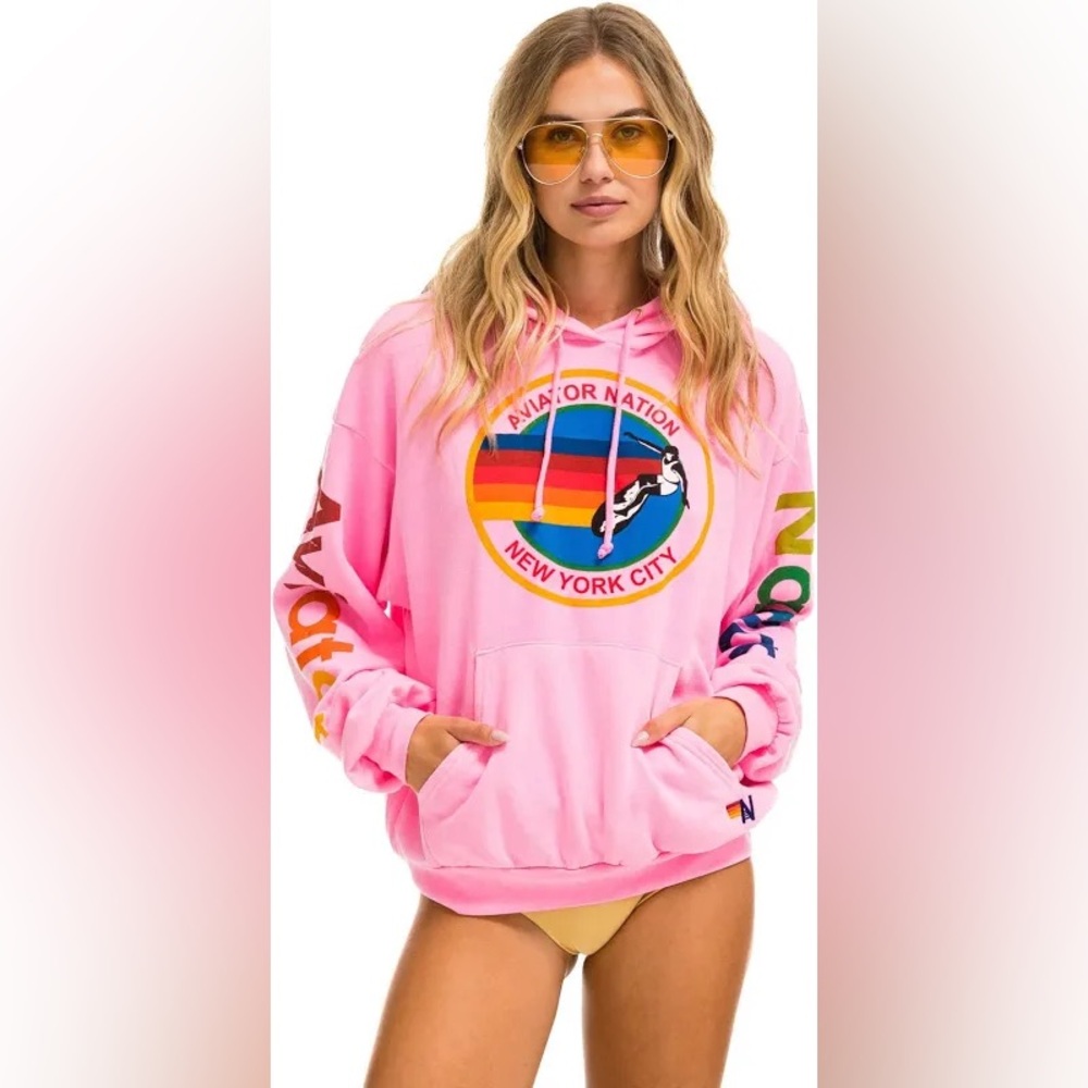 Aviator nation pink sweatshirt medium